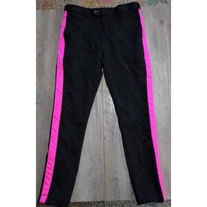 Suslo Couture Black Straight Leg Pant W Pink Side Stripe Sz 31 (27.5" Inseam R35